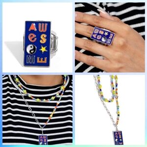 "Awesome" Ring and Necklace Set NWT